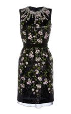 Giambattista Valli Fitted Floral Embroidered Mini Dress