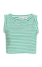 Leset Laura Striped Cotton Cropped Top