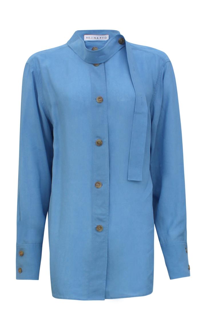Moda Operandi Rejina Pyo Cassidy Viscose Tie-neck Shirt