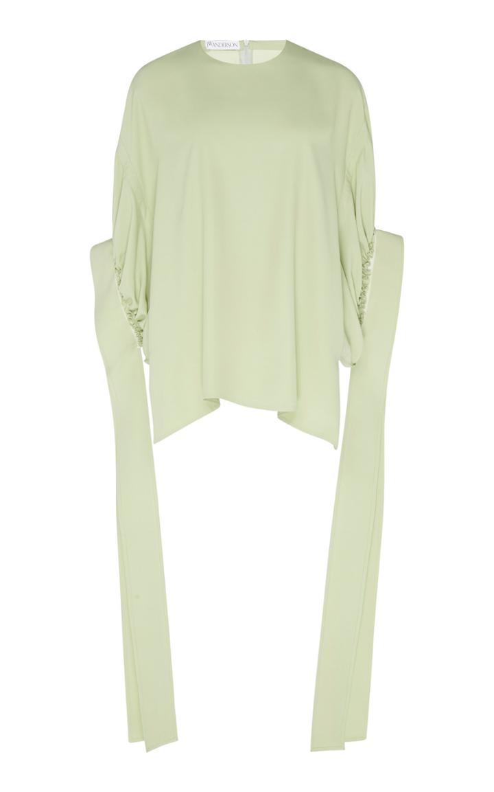 Jw Anderson Accent Cuff Crepe De Chine Top
