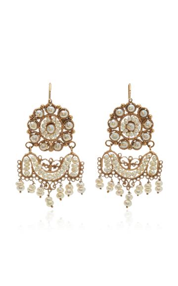 Karry Berreby Yellow Gold And Pearl Drop Earrings