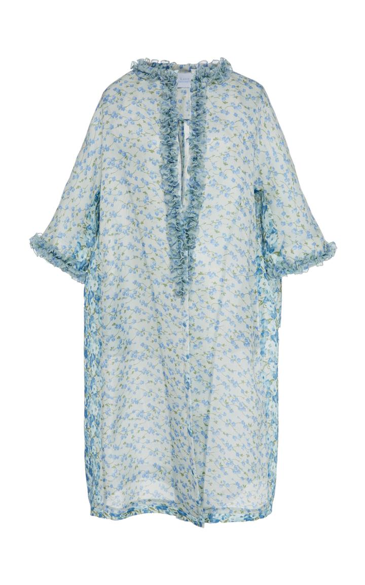 Luisa Beccaria Ruffle Crepe De Chine Oversized Jacket