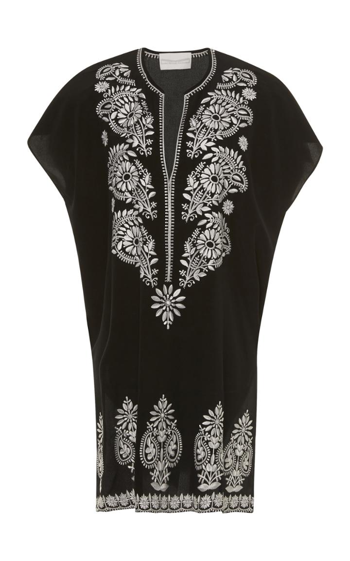 Marie France Van Damme Boubou Embroidered Coverup
