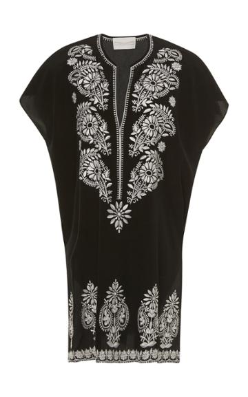 Marie France Van Damme Boubou Embroidered Coverup