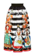 Dolce & Gabbana Bambole Print Mikado Skirt