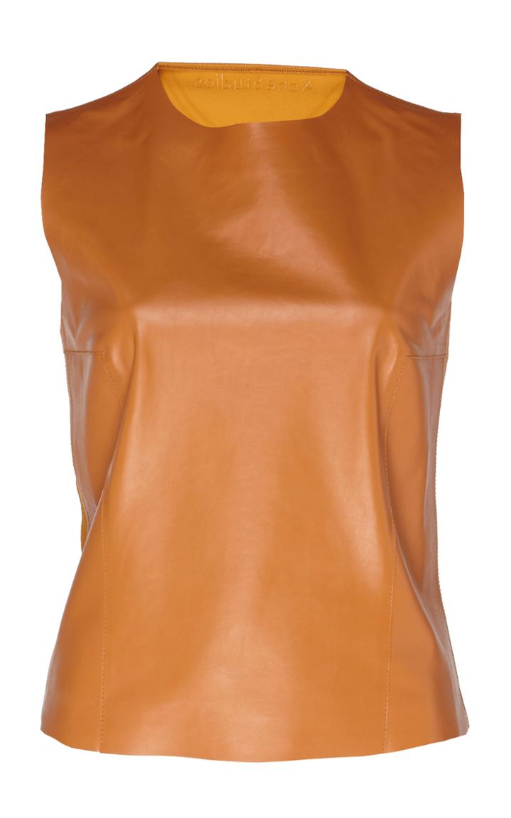 Acne Studios Lara Sleeveless Leather And Jersey Top