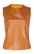 Acne Studios Lara Sleeveless Leather And Jersey Top