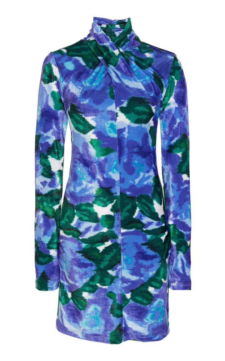 Richard Quinn Watercolor Twisted Georgette Dress