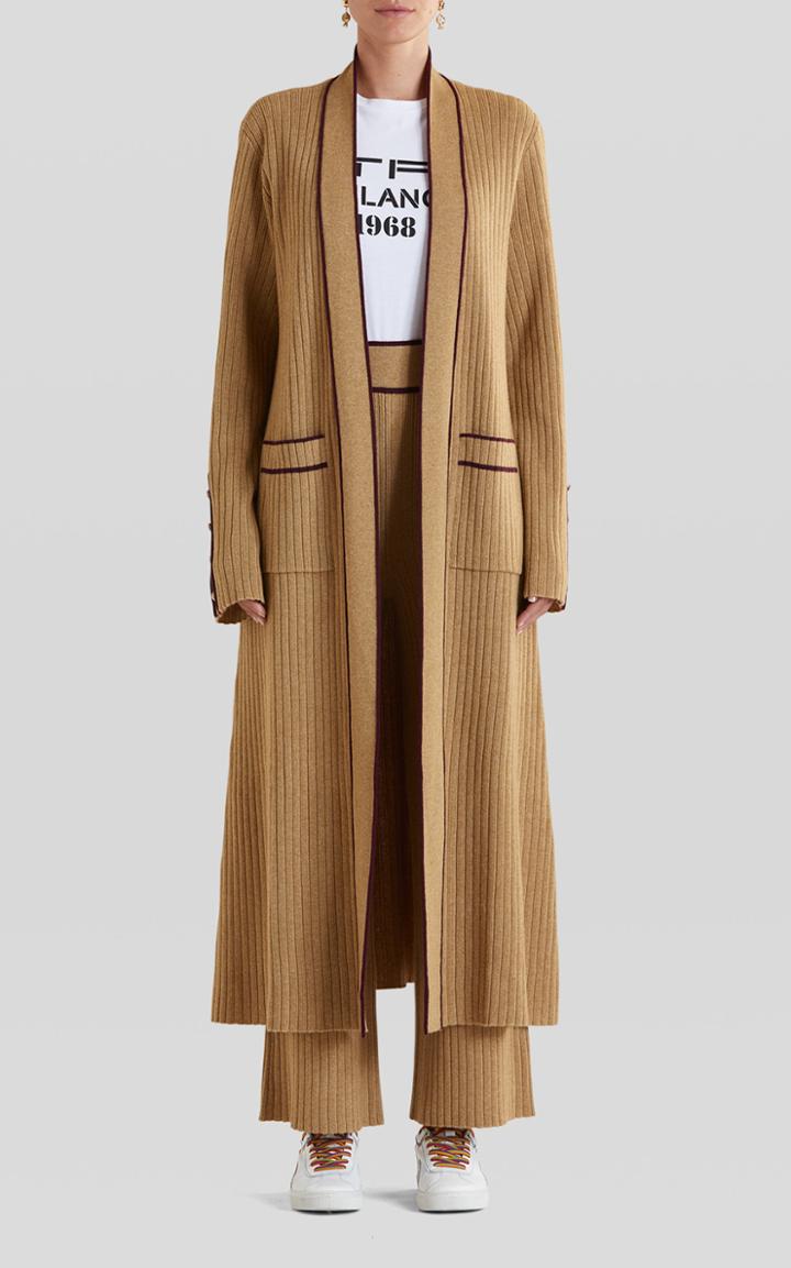 Moda Operandi Etro Contrast-tipped Ribbed-knit Long Cardigan Coat