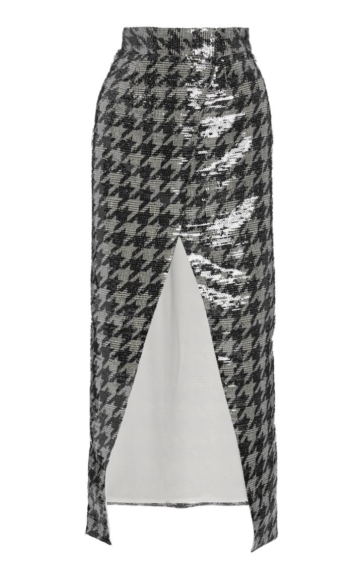 Moda Operandi Rodarte Metallic Houndstooth Maxi Skirt