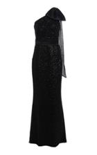 Safiyaa Exclusive Gwendolyn Sequined Crepe One-shoulder Gown