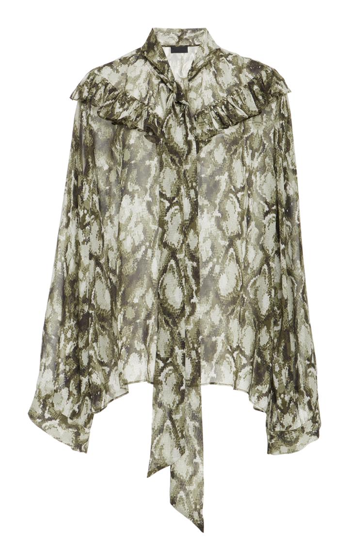 Nili Lotan Vanna Printed Silk Chiffon Blouse
