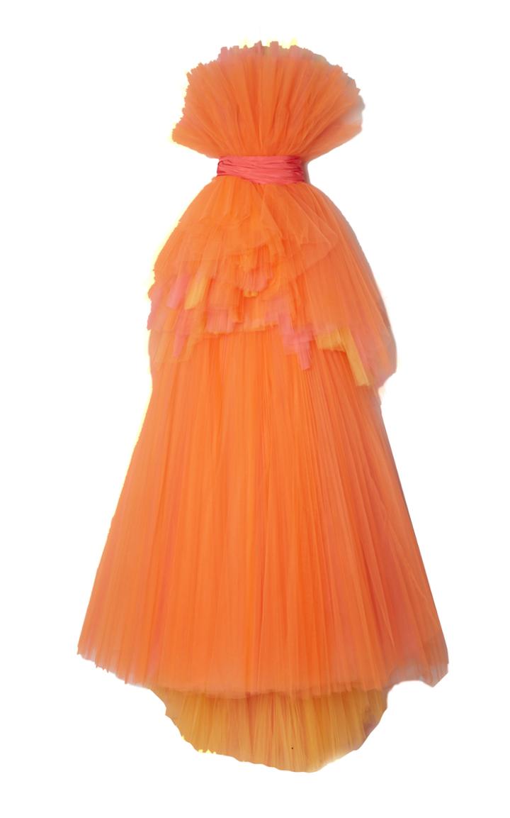 Moda Operandi Carolina Herrera Tiered Tulle Strapless Gown