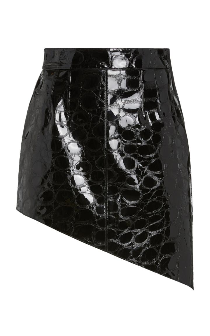 Alexander Wang Asymmetric Croc-effect Leather Mini Skirt