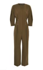 Alberta Ferretti Pleated Waist Jersey Jumpsuit
