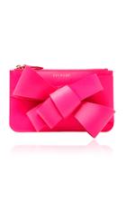 Delpozo M'o Exclusive Bow-embellished Patent-leather Clutch