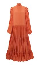 Moda Operandi Valentino Gathered Tiered Silk Midi Dress Size: 36