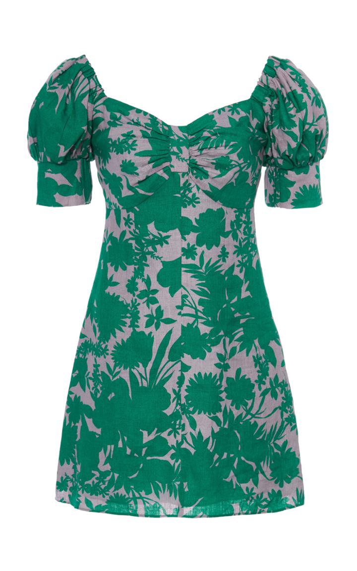 Alexis Pilou Printed Linen Mini Dress