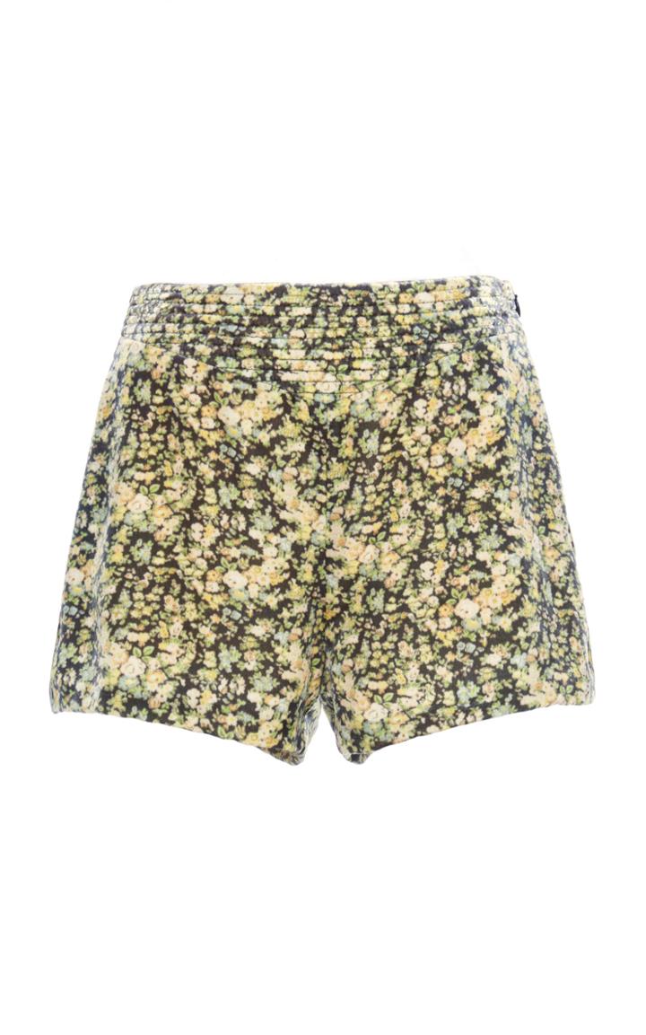 Moda Operandi Philosophy Di Lorenzo Serafini Floral-print Velvet Shorts
