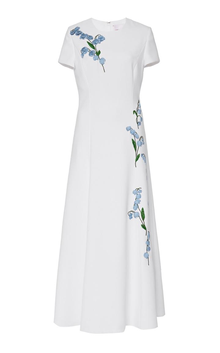 Moda Operandi Carolina Herrera Aline Embroidered Short Sleeve Dress Size: 0