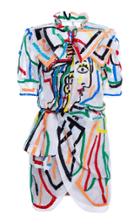 Moda Operandi Moschino Embroidered Pussy-bow Silk Dress Size: 38