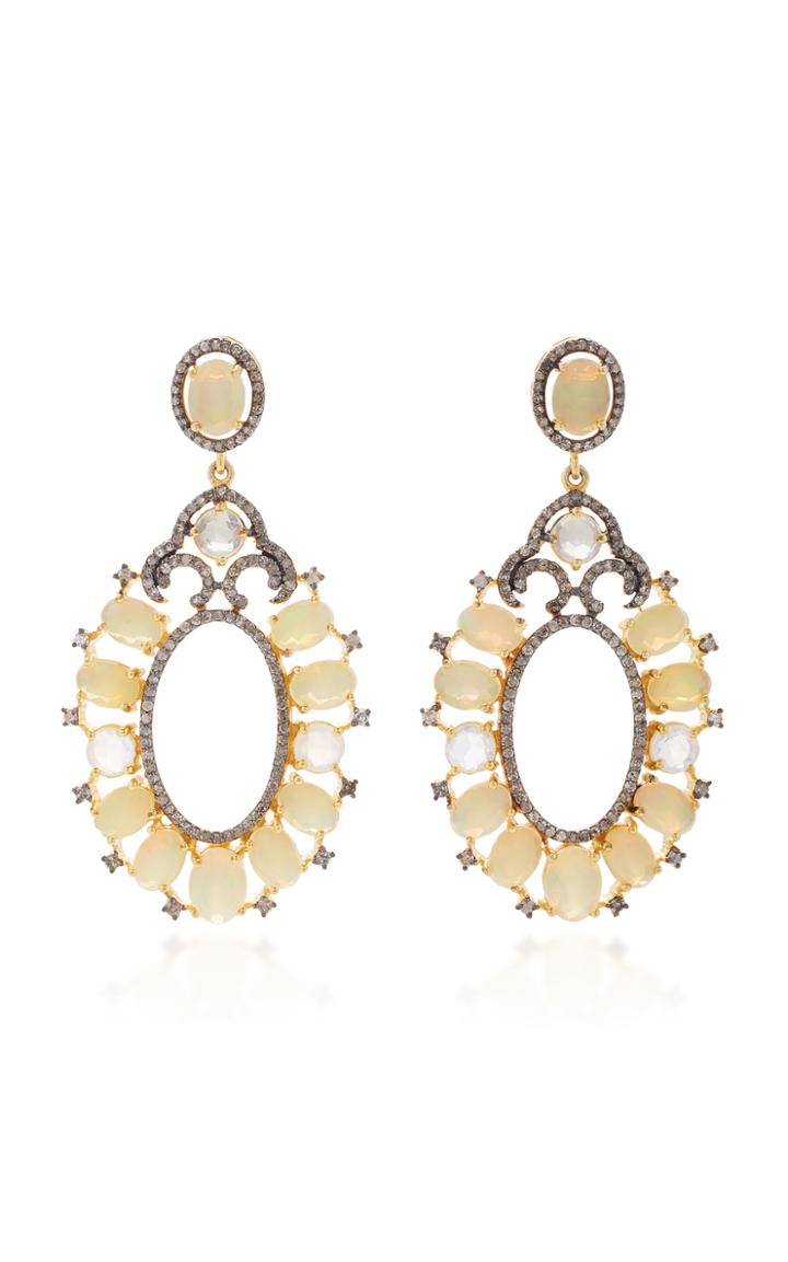 Sanjay Kasliwal Indorussian Opal Oval Earrings