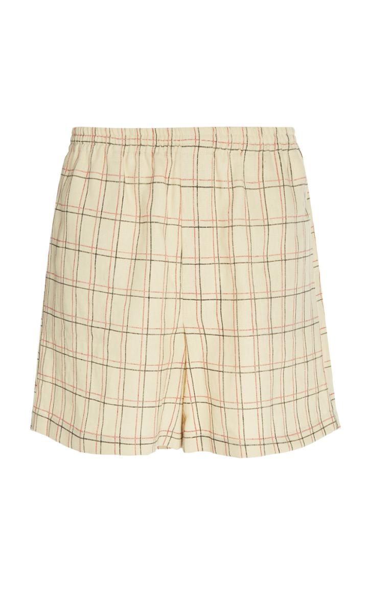 Bode Schoolhouse Plaid Rugby Shorts