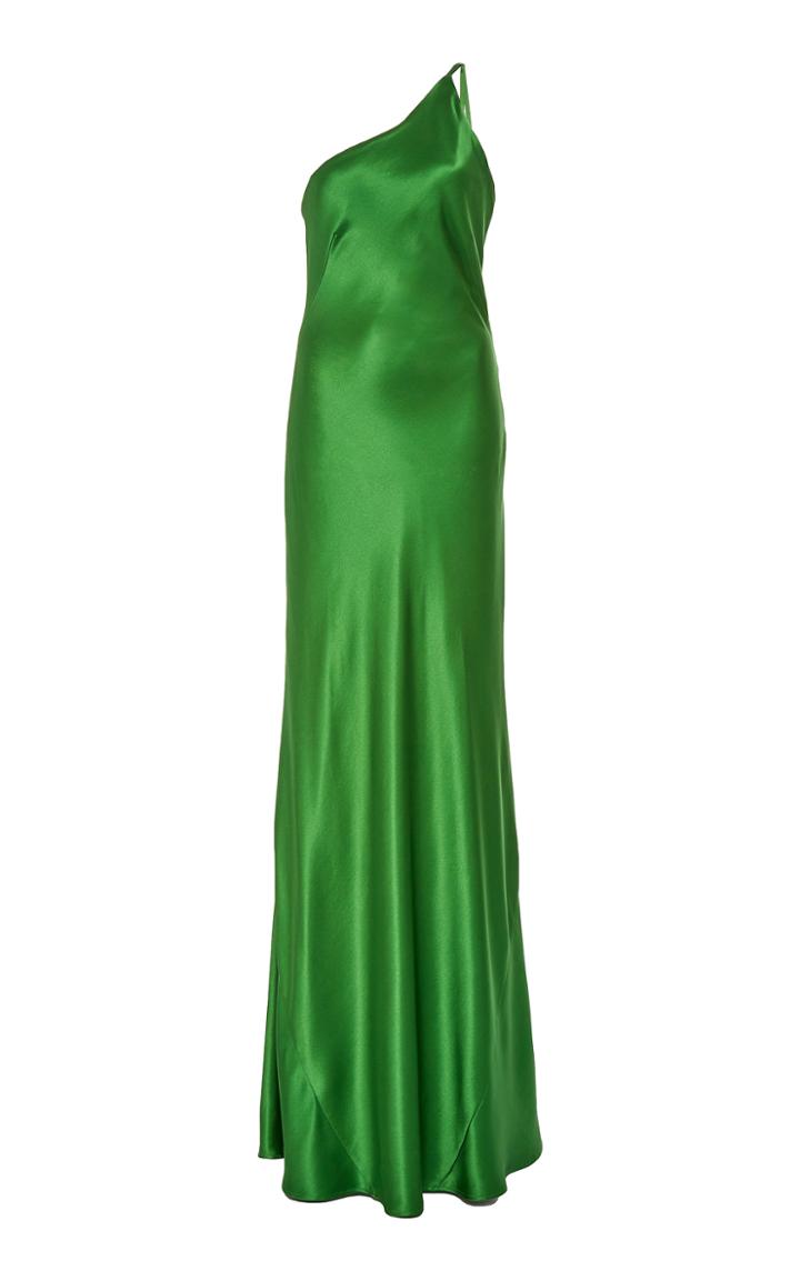 Galvan Roxy One-shoulder Satin Gown