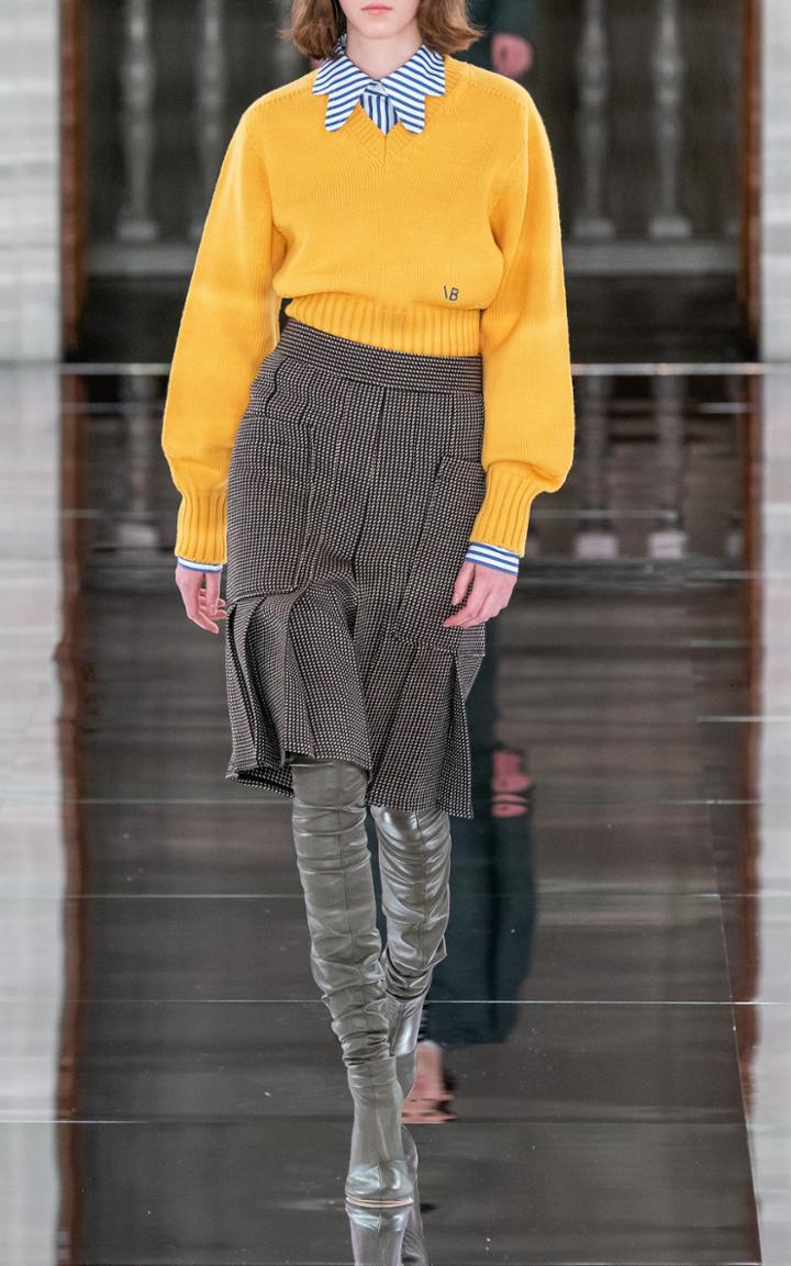 Moda Operandi Victoria Beckham Collar-detailed Tapered Striped Poplin Shirt