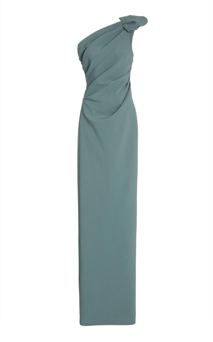 Moda Operandi Rachel Gilbert Merida Ruched Crepe De Chine Gown