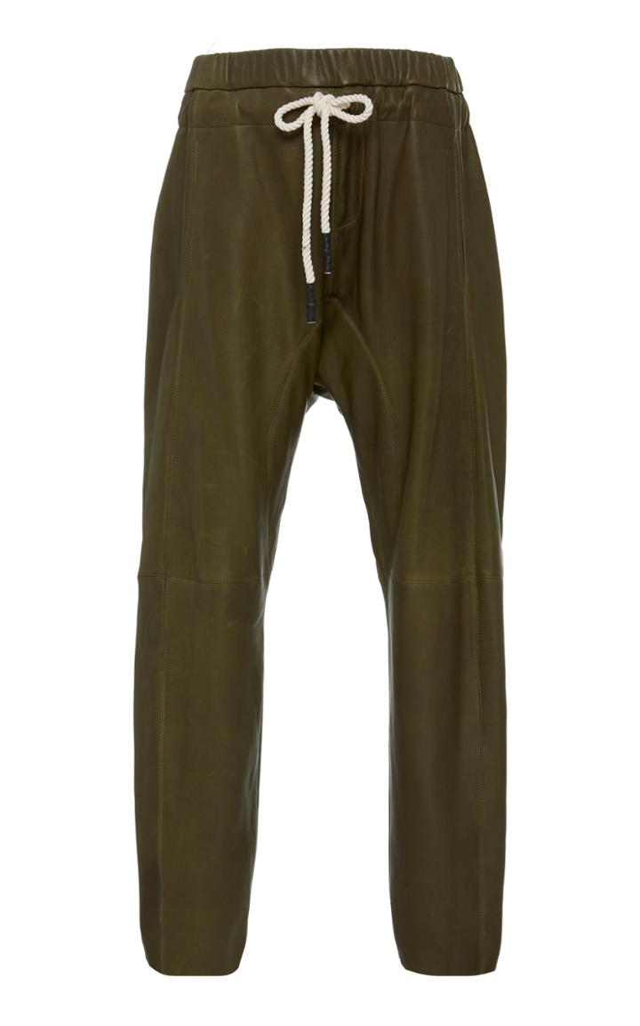 Bassike Tapered Straight-leg Leather Pants