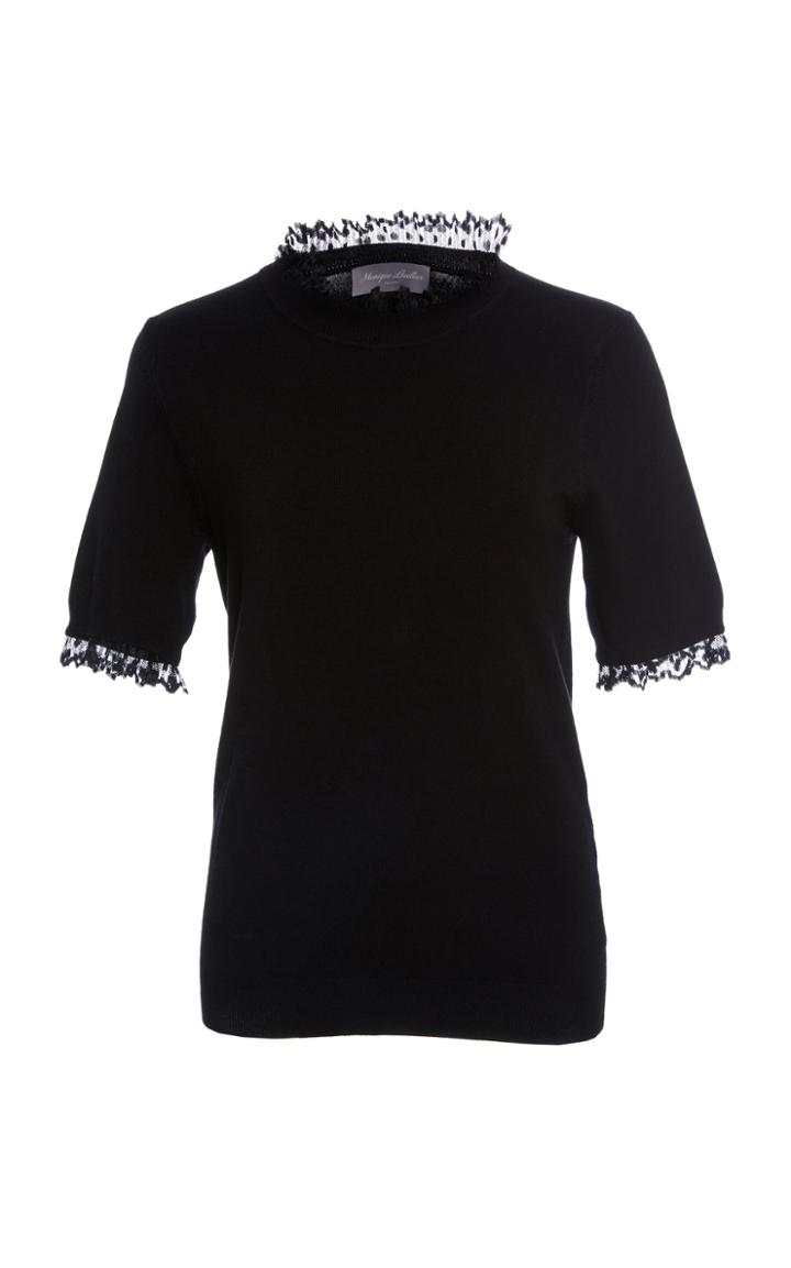 Monique Lhuillier Short Sleeve Knit Top