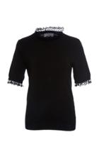 Monique Lhuillier Short Sleeve Knit Top