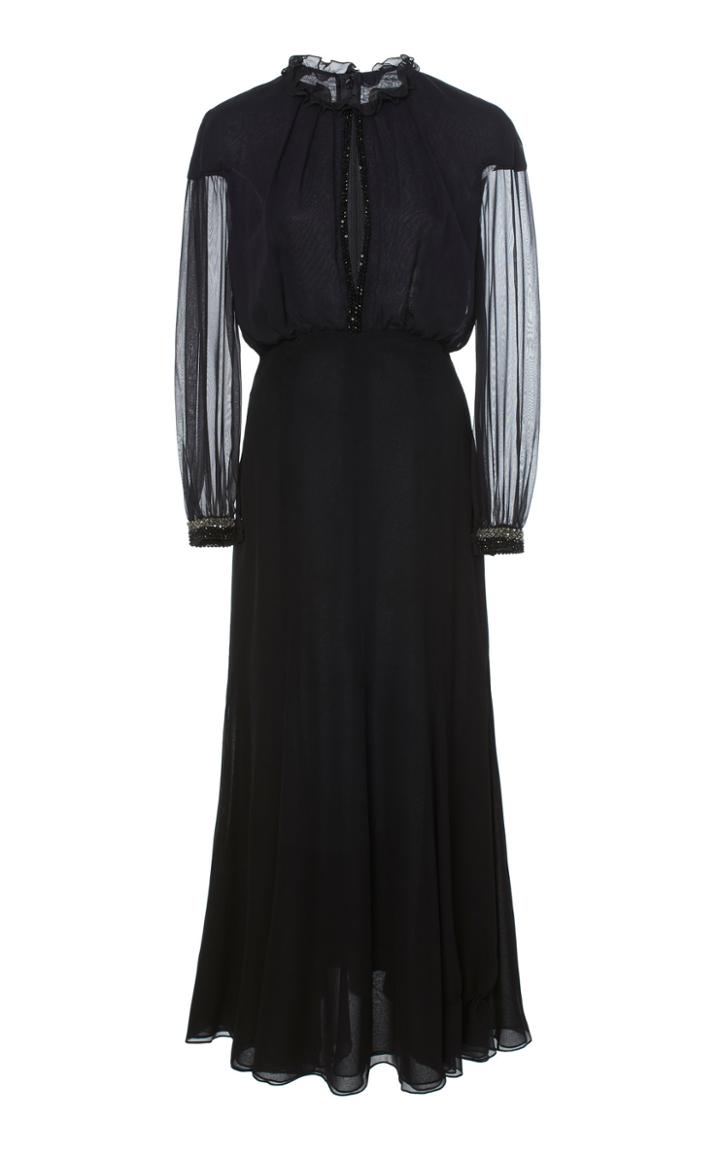 J. Mendel Cutout Collared Silk Dress