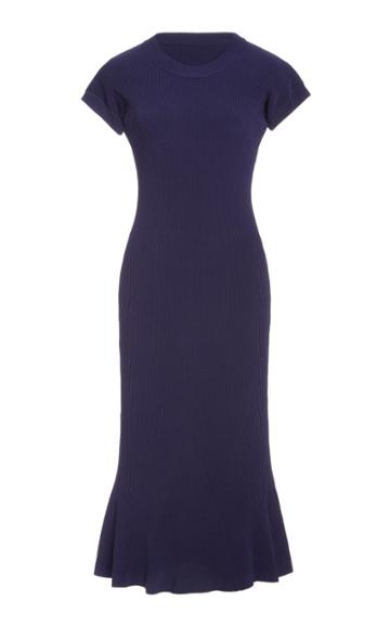 Brandon Maxwell Shortsleeve Knit Fit And Flare Dress