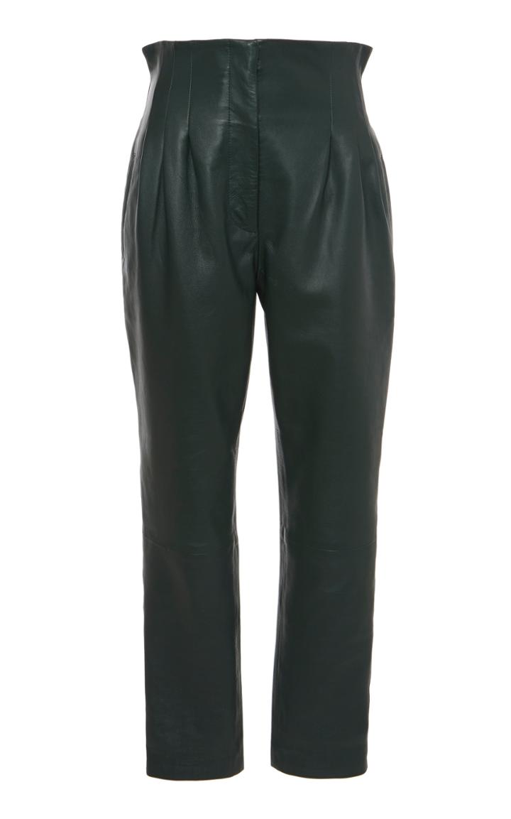 Moda Operandi Alberta Ferretti Nappa Leather Cropped Skinny Pants