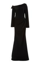 Christian Siriano Long Sleeve Side Draped Gown