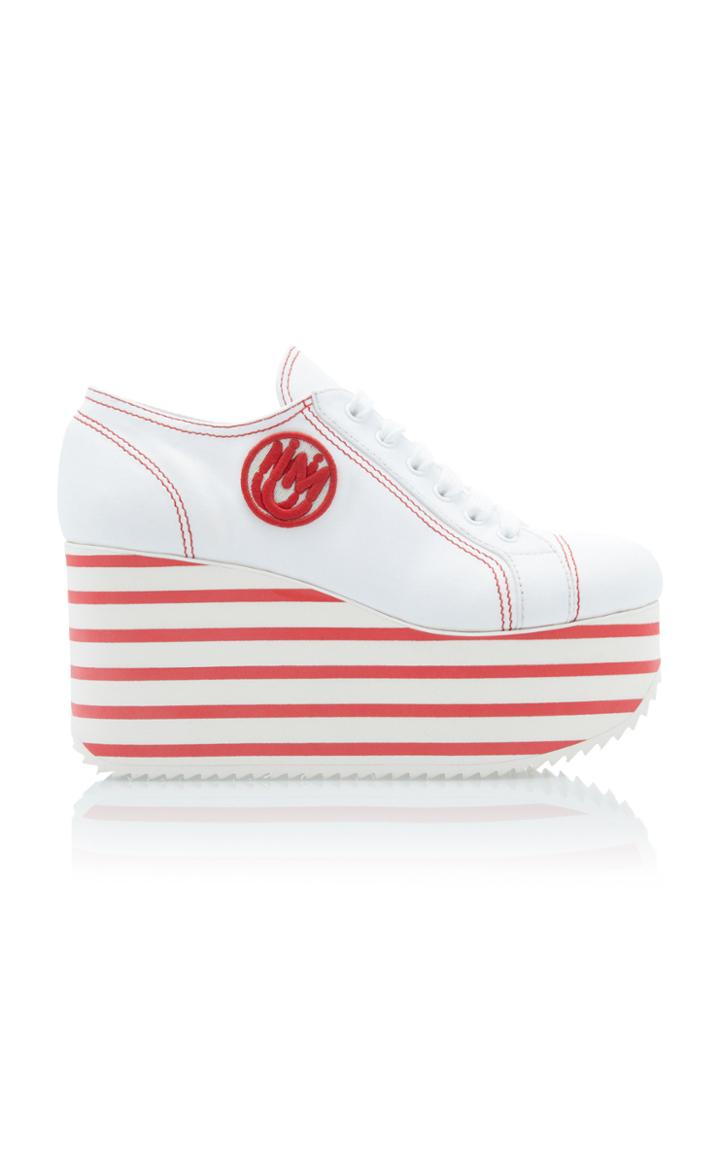Miu Miu Striped Platform Sneakers