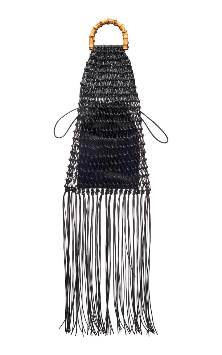 Jil Sander Fringed Cotton-net Top-handle Bag