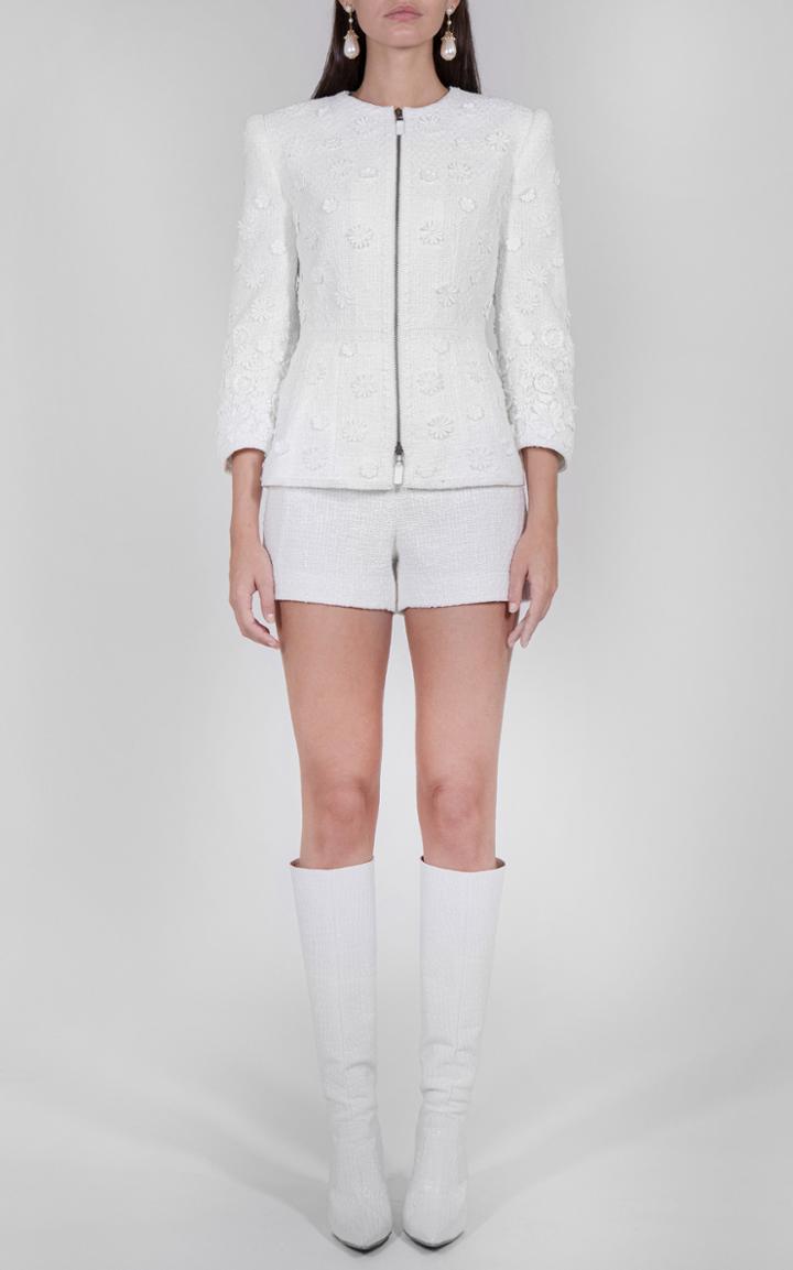 Moda Operandi Andrew Gn Floral Embroidered Cotton-blend Jacket