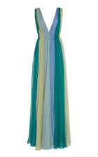 Luisa Beccaria Smocked Silk Gown