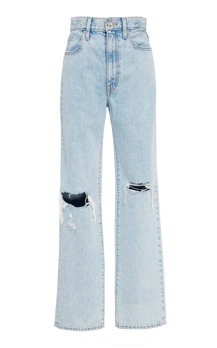 Slvrlake Denim London High-rise Straight-leg Distressed Jeans