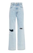 Slvrlake Denim London High-rise Straight-leg Distressed Jeans