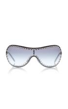 Miu Miu Shield Crystal-embellished Metal Sunglasses