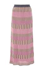 Maison Pre Striped Knit Midi Skirt