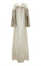 Oscar De La Renta Off Shoulder Metallic Full Sleeve Caftan