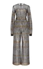 Elie Saab Metallic Embroidered Jumpsuit