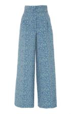 Luisa Beccaria High-rise Floral Jacquard Pants