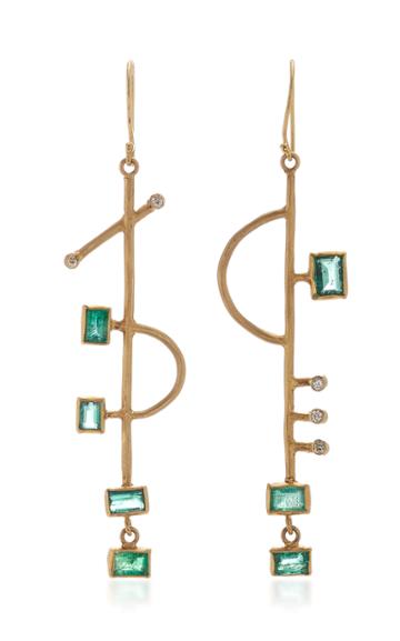 Margery Hirschey Emerald Asymmetric Earrings