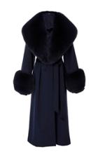 Oday Shakar Wool Coat With Fox Fur Collar And Cuffs